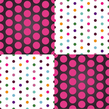 Vector - Seamless patterned white texture with colorful polka dots のイラスト素材
