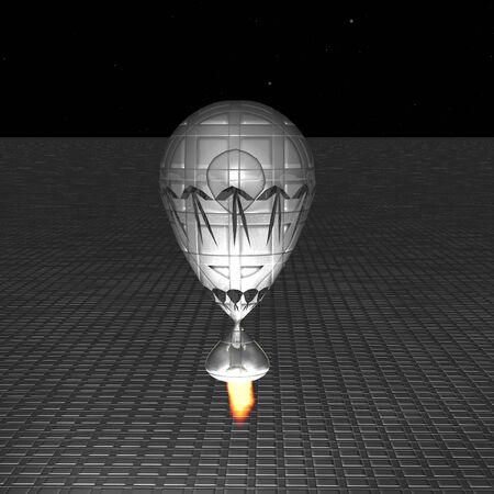 Aircraft over an unknown surfaceの写真素材