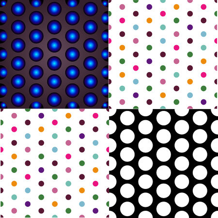 Vector - Seamless patterned white texture with colorful polka dots のイラスト素材