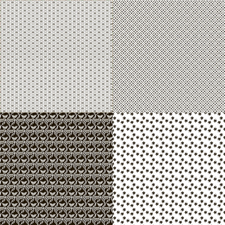 Set of seamless textures patterned in the form of a squareのイラスト素材