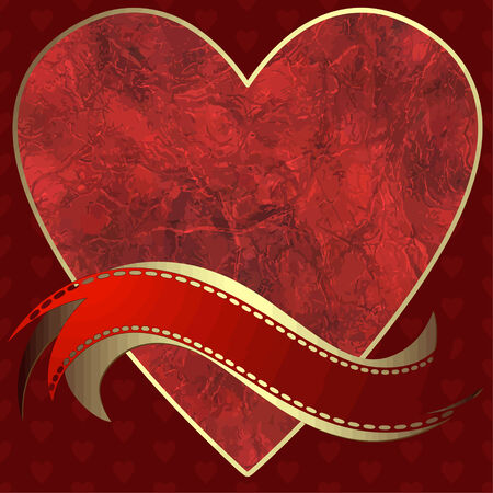 Image of heart on a red background in the form of square tilesのイラスト素材