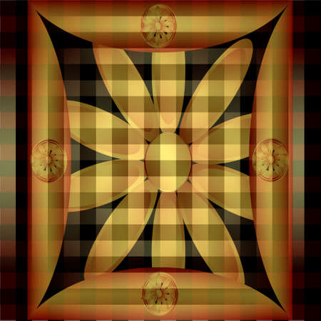 Ornate seamless texture in the form of square tilesのイラスト素材