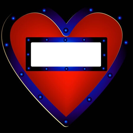 Decorative heart with frames for inscriptionのイラスト素材