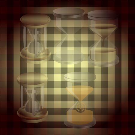 Set hourglass seamless patterned background texture in the form of square tilesのイラスト素材