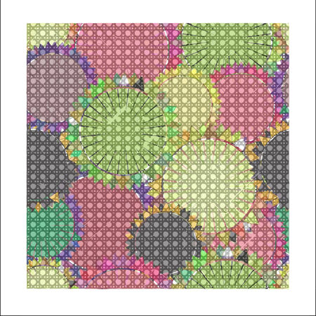 Ornate seamless texture in the form of square tilesのイラスト素材