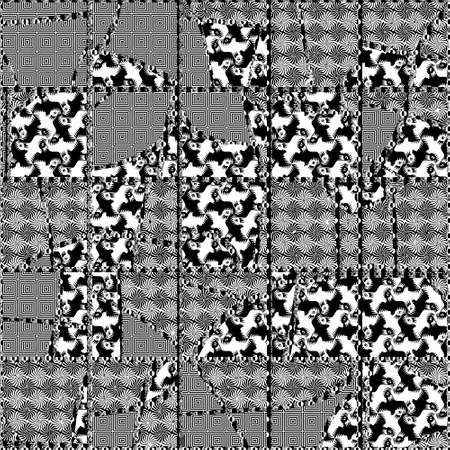 Ornate seamless texture in the form of square tilesのイラスト素材