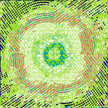 Ornate seamless texture in the form of square tilesのイラスト素材