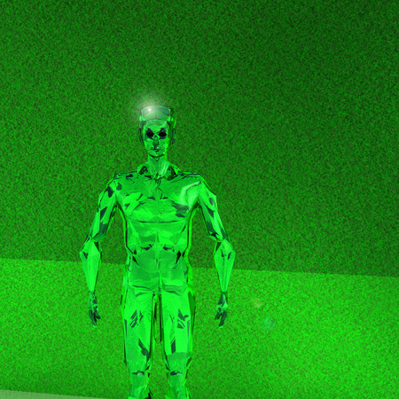 Decoration green man on a background of fantastic grassの写真素材