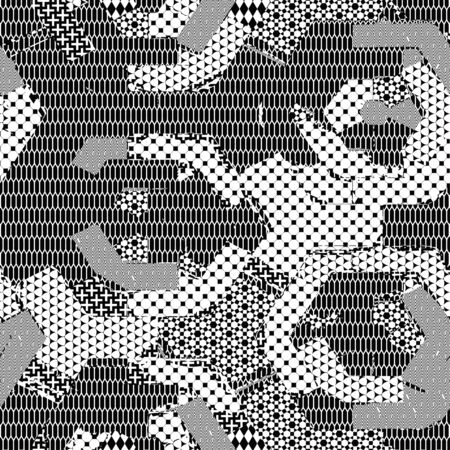 Ornate seamless texture in the form of square tilesのイラスト素材