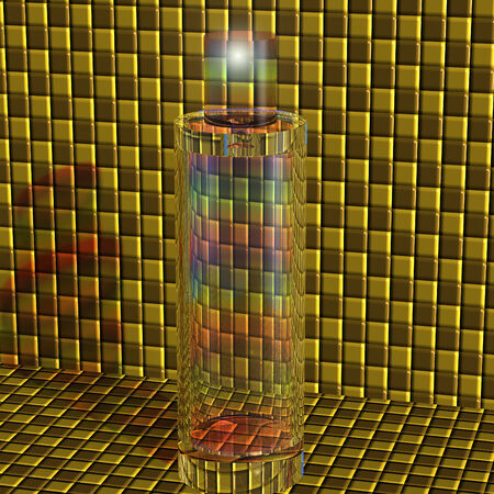 Glass perfume bottle chess background textureの写真素材