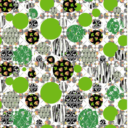 Ornate seamless texture in the form of square tilesのイラスト素材