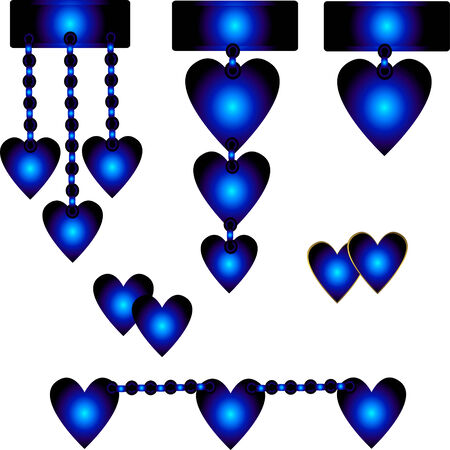 Set of decorative hearts of Valentine's Dayのイラスト素材