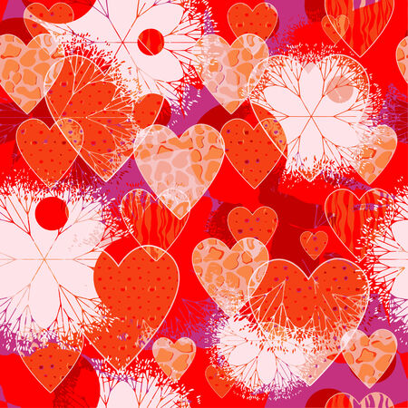 Seamless patterned texture to Valentinov dayのイラスト素材