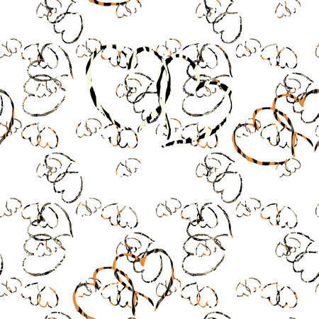 Seamless patterned picture - Valentine's Day in the form of a square frameのイラスト素材
