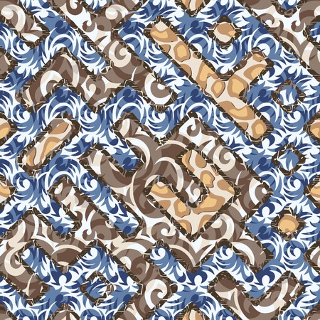 Seamless patterned frame in the form of square tiles;のイラスト素材