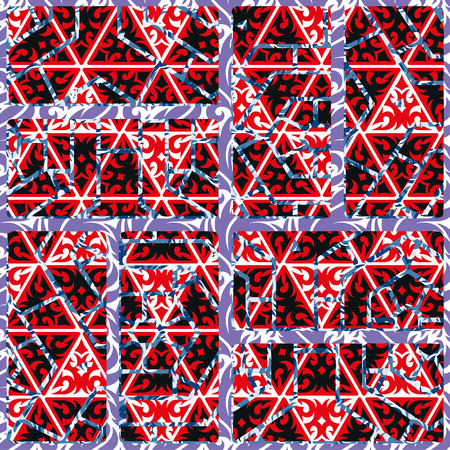 Patterned texture of the frames in the form of square tilesのイラスト素材