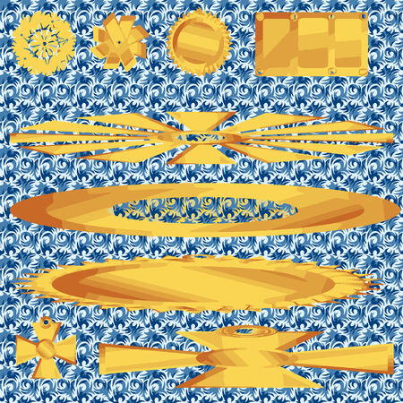 Patterned frame of curls as square tilesのイラスト素材