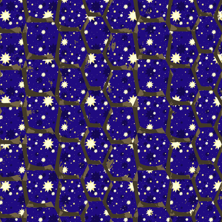 Seamless patterned frame of the cells in the form of square tilesのイラスト素材