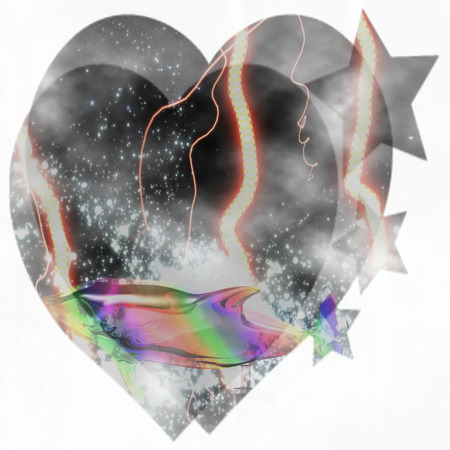 The original picture postcard to the day of Valentineの写真素材