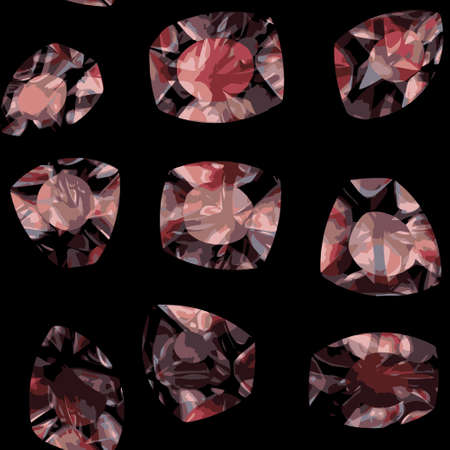 Patterned pattern of crystals in the form of square tilesのイラスト素材