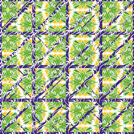 Creative patterned frame in the form of square tilesのイラスト素材