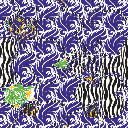 Patterned texture of curls and stripesのイラスト素材