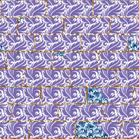 Patterned frame of curls in the form of square tilesのイラスト素材