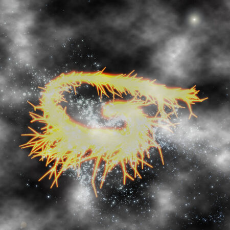 Strange sight in the night skyの写真素材