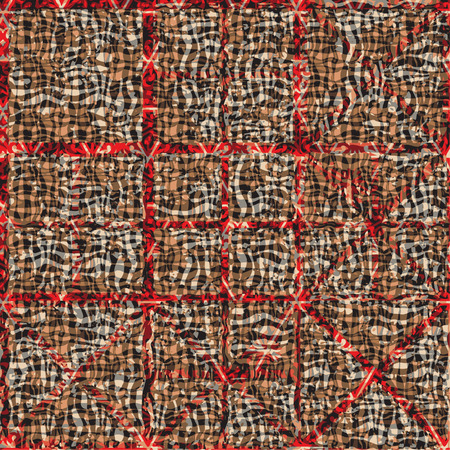 Creative patterned texture in the form of square tilesのイラスト素材