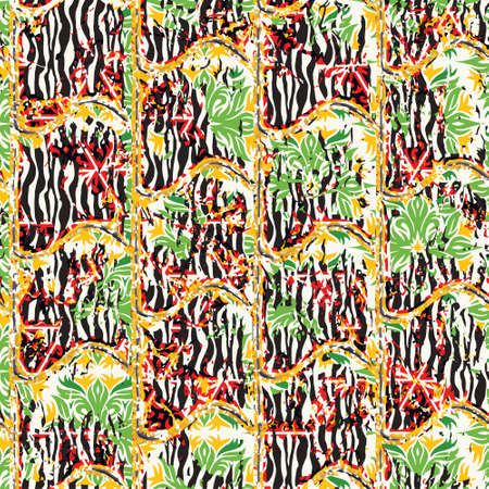 Creative patterned texture in the form of square tilesのイラスト素材