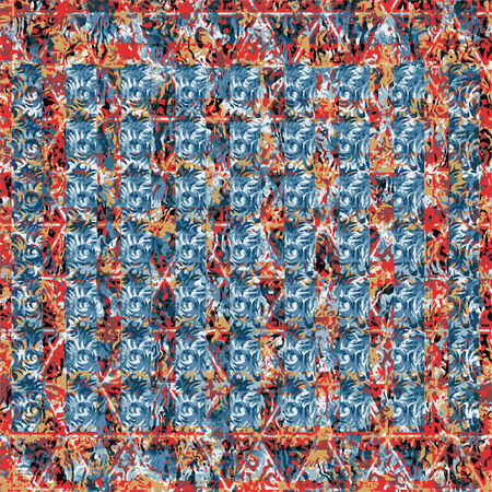 Decorative patterned in a square texture tileのイラスト素材