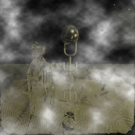 Decoration "Aliens are seen behind the clouds"の写真素材