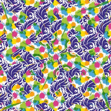 Creative patterned texture in the form of square tilesのイラスト素材