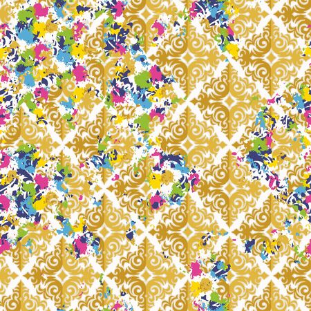 Creative patterned frame in the form of square tilesのイラスト素材