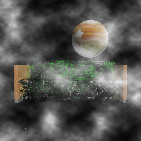 Decoration "Flying sofa behind the clouds"の写真素材