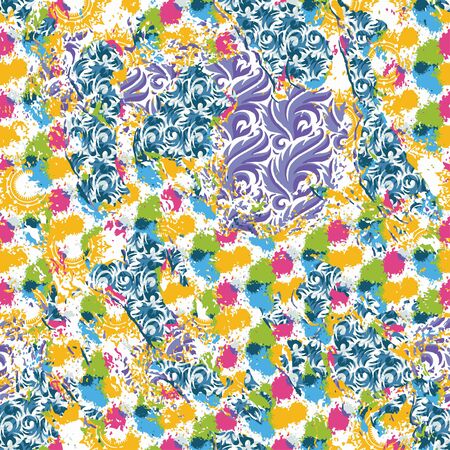 Creative patterned frame in the form of square tilesのイラスト素材