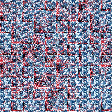 Creative patterned texture in the form of square tilesのイラスト素材