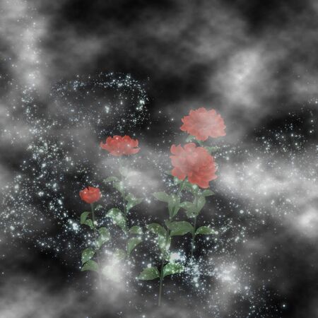 Roses grown in the clouds in a distant galaxyの写真素材