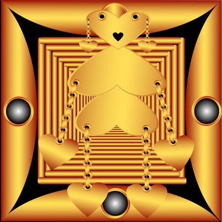 Patterned creative valentine's Day in the form of a square frameのイラスト素材