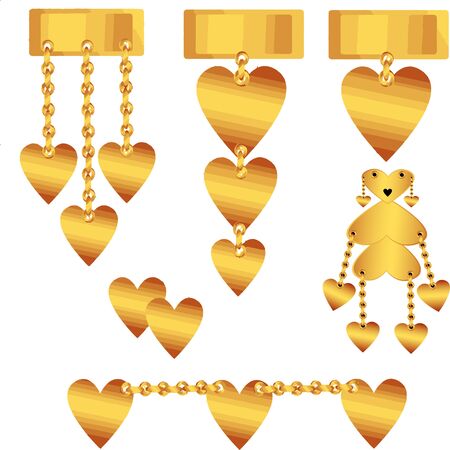 Creative set of hearts in the form of a square frameのイラスト素材