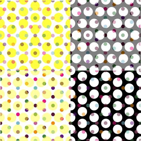 Seamless patterned white texture with colorful polka dotsのイラスト素材