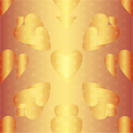 Seamless valentine spotty pattern with translucent hearts (vector eps 10)のイラスト素材