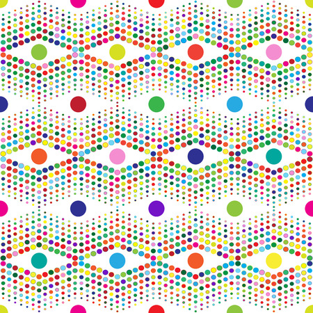 Elegant seamless pattern of bright multicolored polka dots on a transparent background, eps 8のイラスト素材