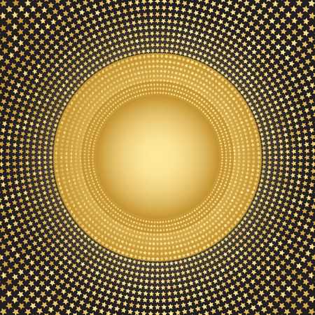 Large frame with gold stars and place for text, eps 8のイラスト素材