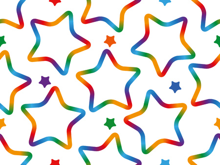 Seamless pattern with multi-colored stars on a transparent background. Vector image, eps 8のイラスト素材