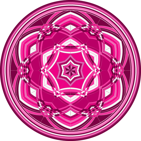 Geometric circular pattern in pink colors. Vector image, eps 8のイラスト素材