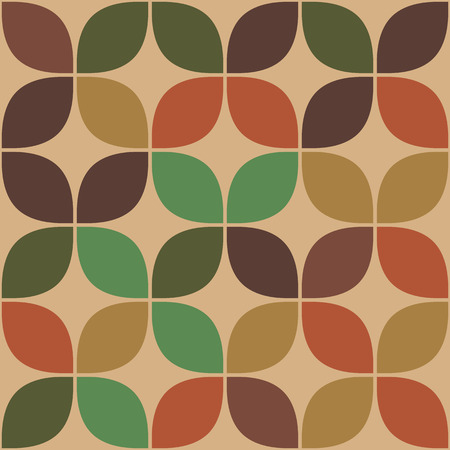 Retro pastel seamless geometric floral pattern. Vector eps 8のイラスト素材