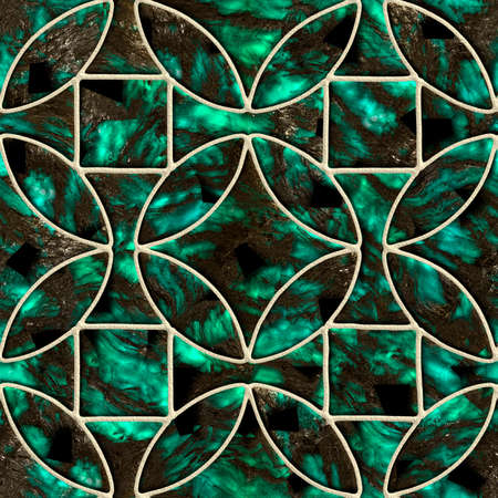 Seamless creative 3d texture-illustration with cracks in the form of square tilesの写真素材