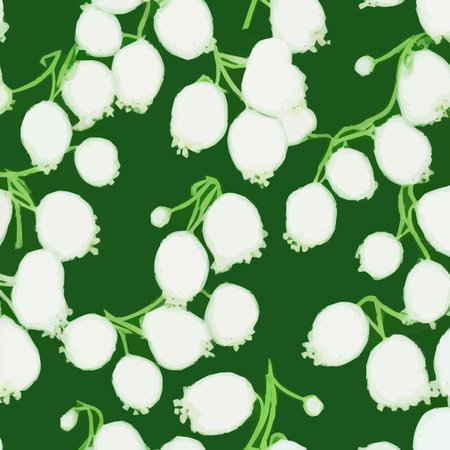 Creative seamless drawing of lily of the valley flowers, vector eps 10のイラスト素材