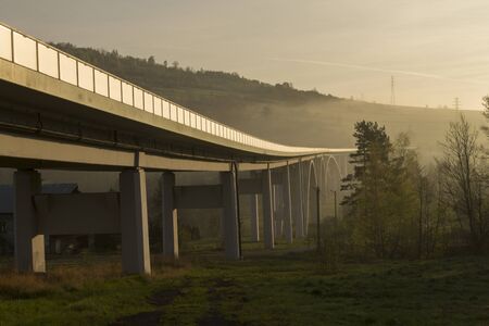 Bridge in Zywiec Beskid Mountains in Polandの写真素材